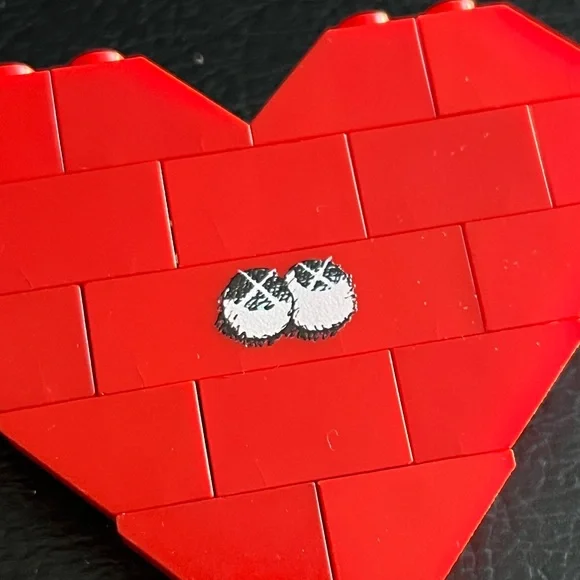Dee and Ricky “KAWS” LEGO Heart Brooch Pin